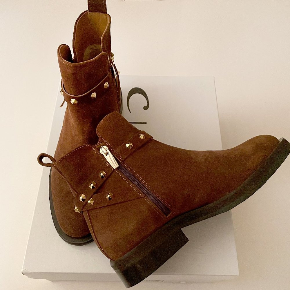 Le CANADIENNE  BRUNI ANKLE BOOTS/ CAMEL SUEDE / Sz.36.5  - NEW IN BOX
